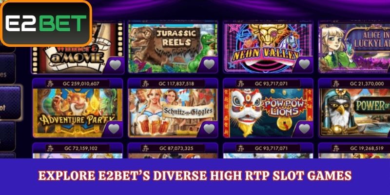 Explore E2Bet’s Diverse High RTP Slot Games
